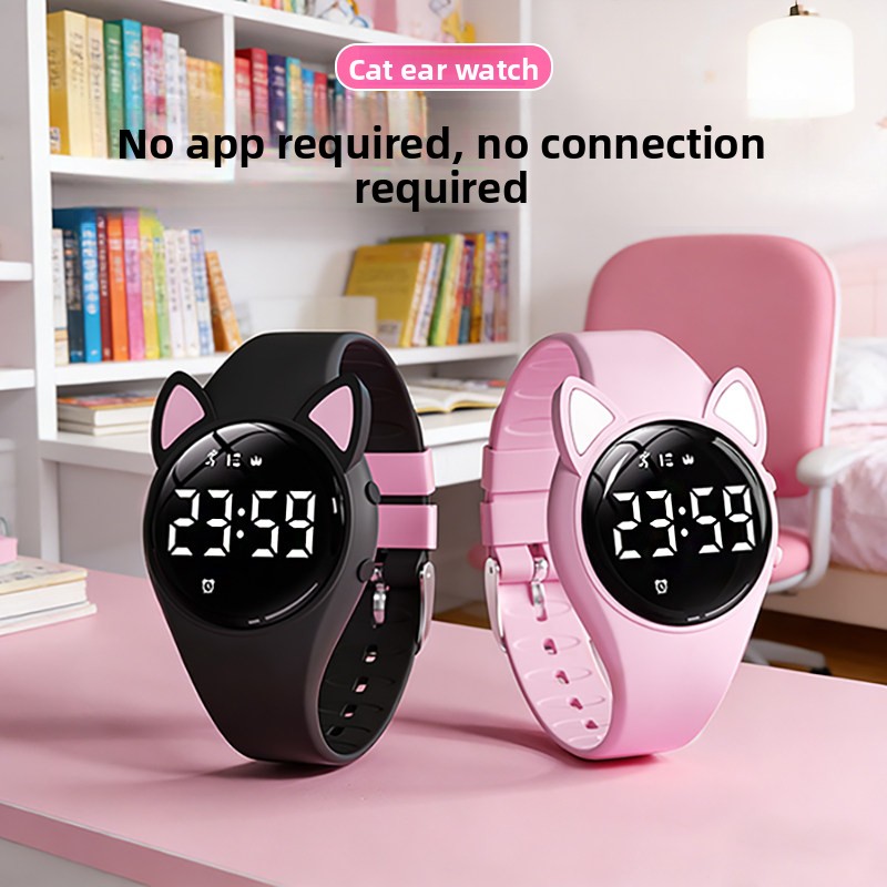 Home Security Electronics - Jam Tangan Elektronik Wanita Telinga Kucing