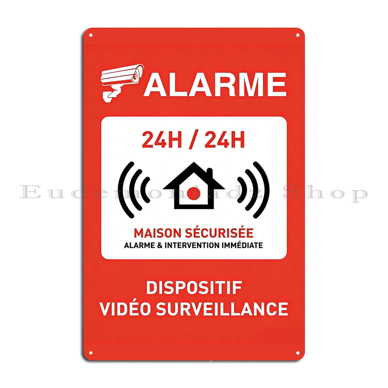 Plakat Logam Sistem Alarm 24 J - Home Security Alarm System ulasan dan harga