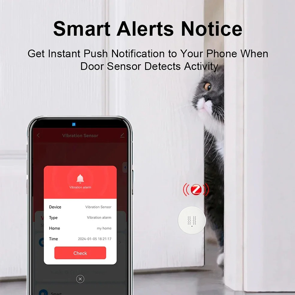 Sensor Getaran Cerdas Tuya Zig - Home Security App ulasan dan harga