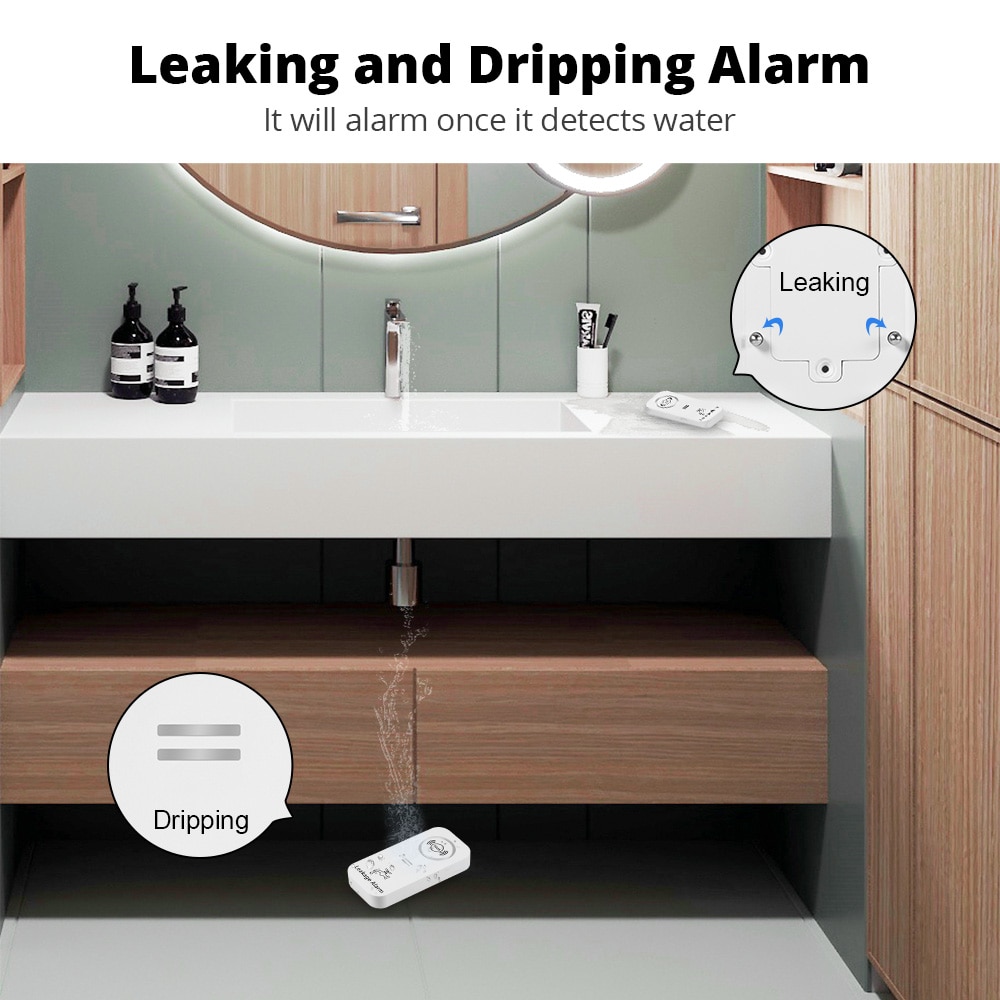 KERUI Sensor air nirkabel 90dB - Home Security App ulasan dan harga